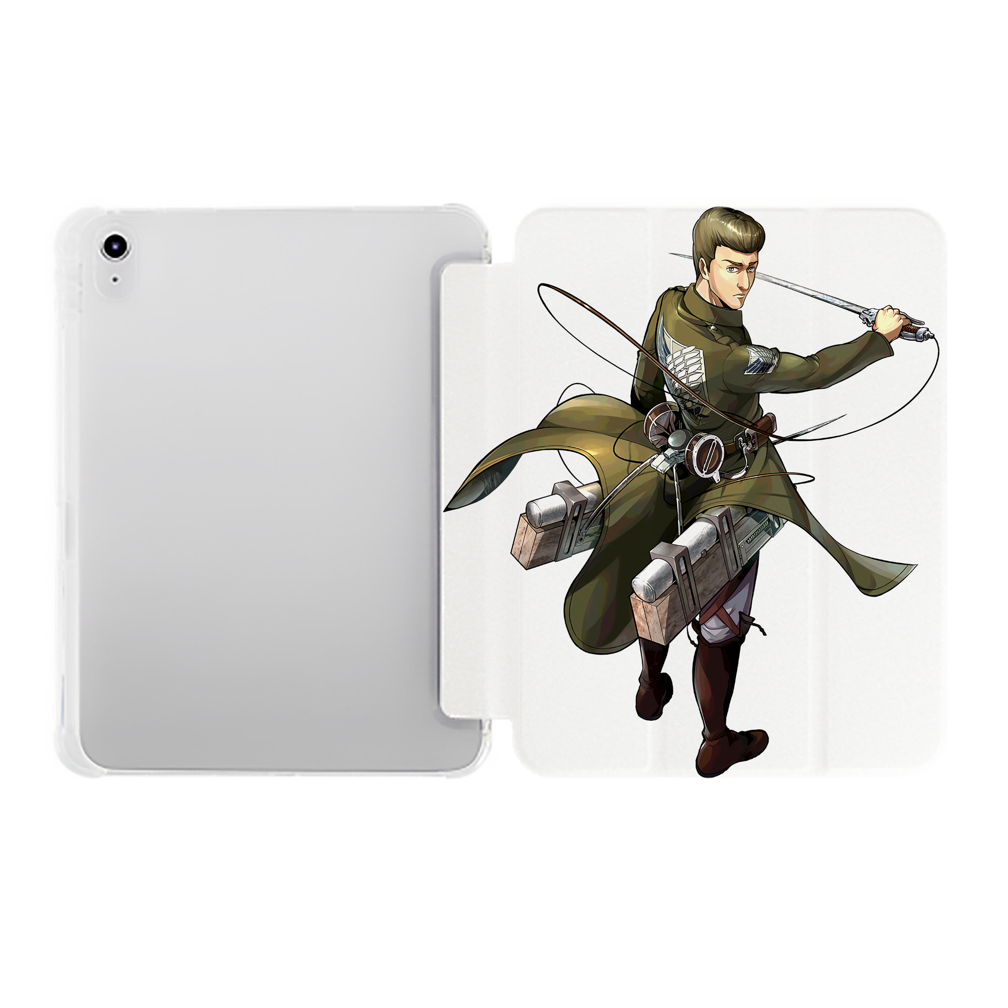 （画像用） 進撃の巨人 Attack on Titan IPad ケース ペン収納付き 三つ折りスタンド PUレザー×シリコン 対応機種9.5/10.5/10.9インチ